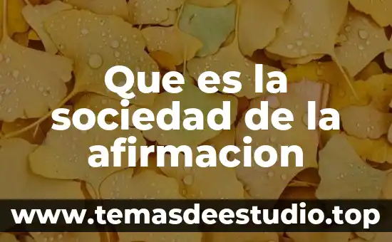 Que es la sociedad de la afirmacion