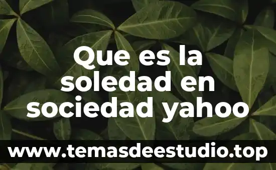 Que es una sociedad anonima y sociedad de responsabilidd limitaa 6 Que es la soledad en sociedad yahoo