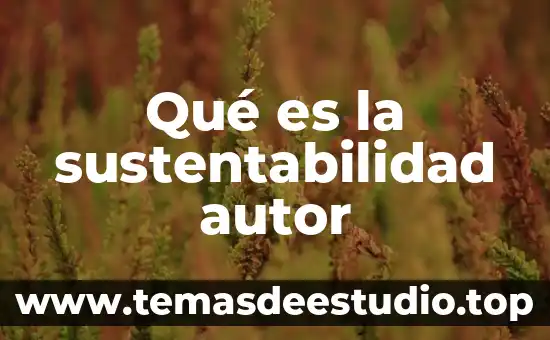 Por que es importante la sustentabilidad en la arquitectura 7 Qué es la sustentabilidad autor