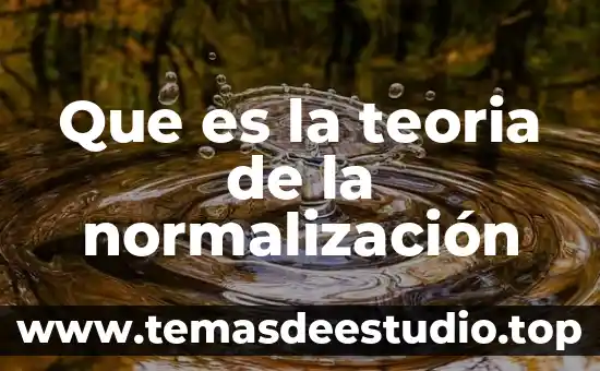 Objeto de normalización que es 3 Que es la teoria de la normalización