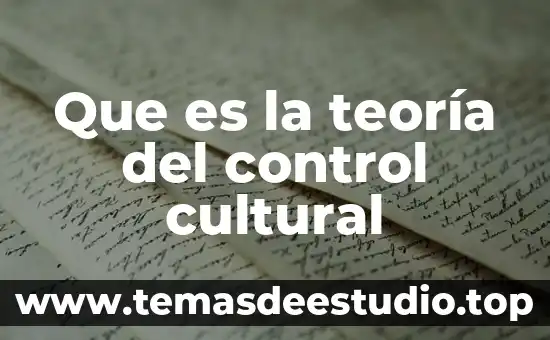 Que es el control de inventaris 8 Que es la teoría del control cultural