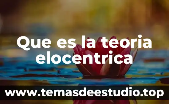 Que es el significado hector 6 Que es la teoria elocentrica
