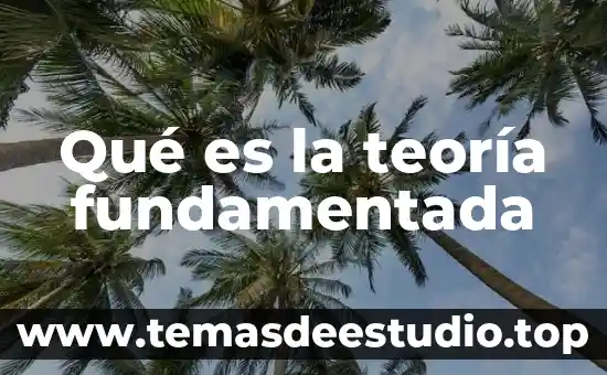 Qué es la teoría fundamentada