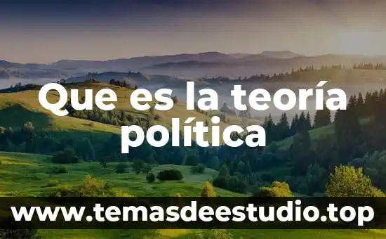 Que es la teoría política