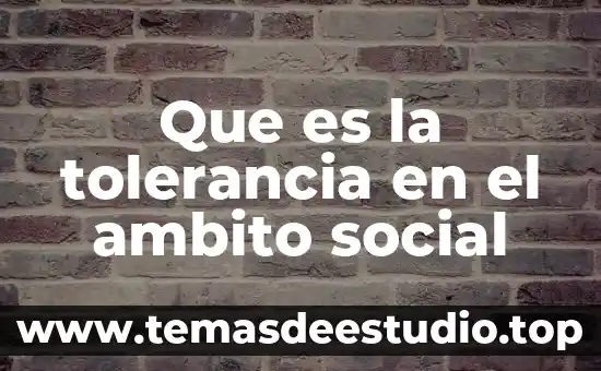 Que es la tolerancia en el ambito social