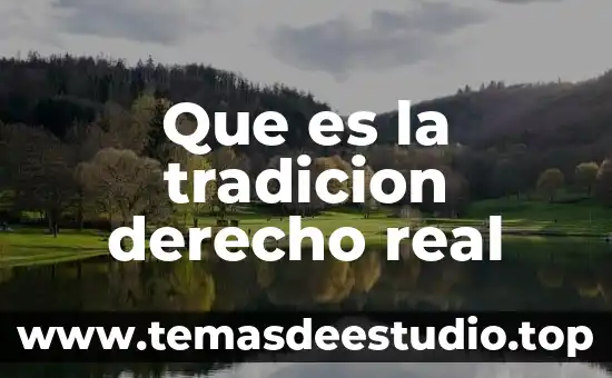 Que es el apellido en derecho 6 Que es la tradicion derecho real