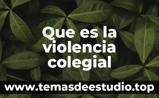 Que es la violencia colegial