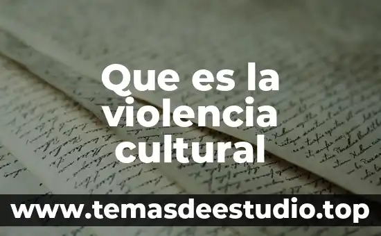 Que es la violencia cultural