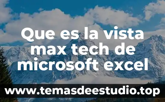 Que es historia desde el punto de vista enciclopedico 3 Que es la vista max tech de microsoft excel