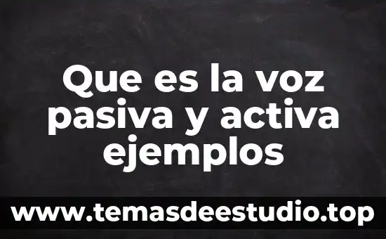 Que es la voz pasiva y activa ejemplos
