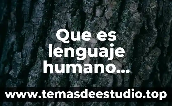 Que es lenguaje humano articulado