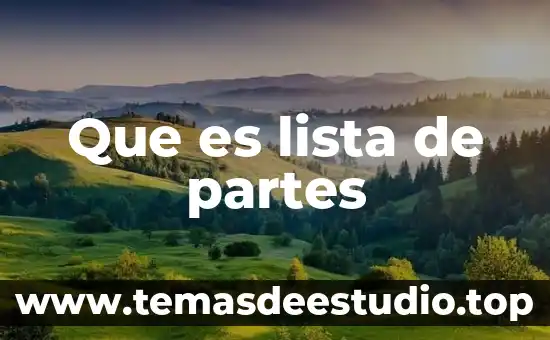 Que es lista de partes