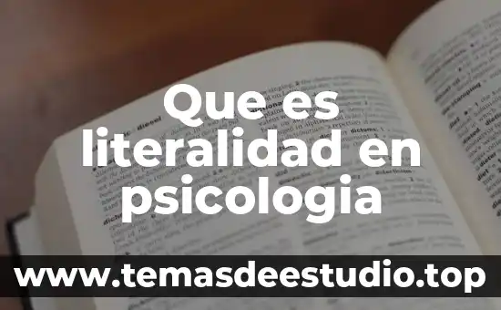 Que es literalidad en psicologia