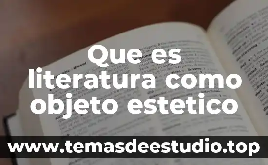 Que es literatura como objeto estetico
