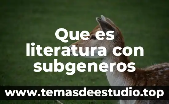 Que es literatura con subgeneros
