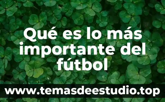 Fútbol historia qué es 4 Qué es lo más importante del fútbol
