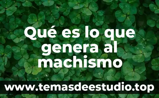 Qué es lo que genera al machismo