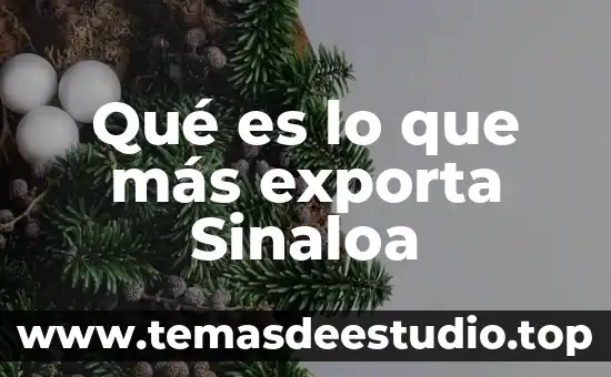Qué es lo que más exporta Sinaloa