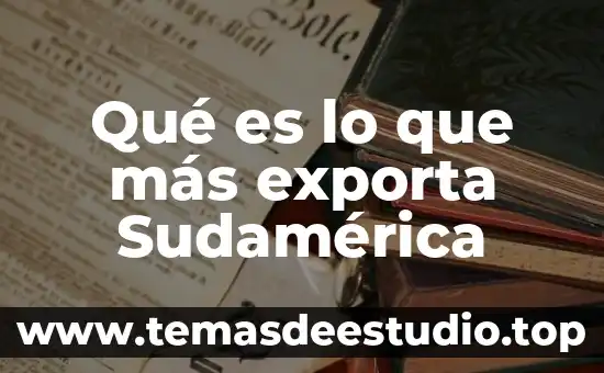Qué es lo que más exporta Sudamérica