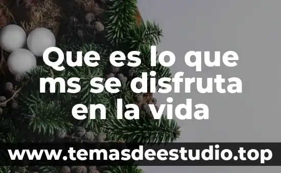 Que es lo que ms se disfruta en la vida