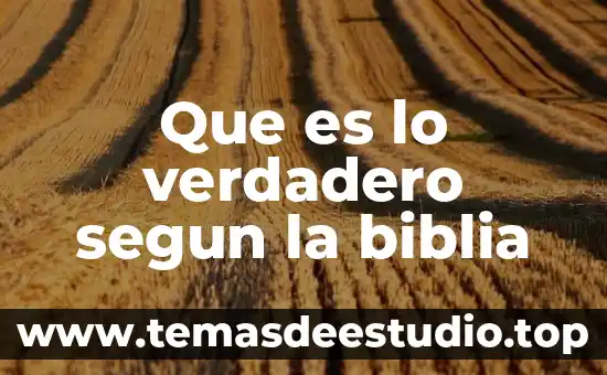 Qué es el significado según 3 Que es lo verdadero segun la biblia