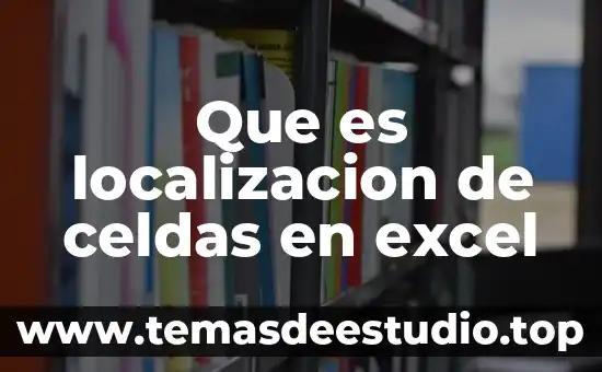 Que es localizacion y diseño de planta 7 Que es localizacion de celdas en excel