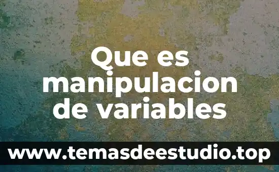 Que es manipulacion de variables