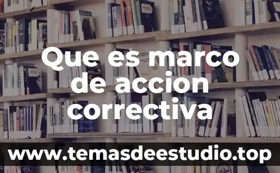 Que es marco de accion correctiva