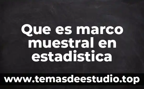 Que es marco muestral en estadistica