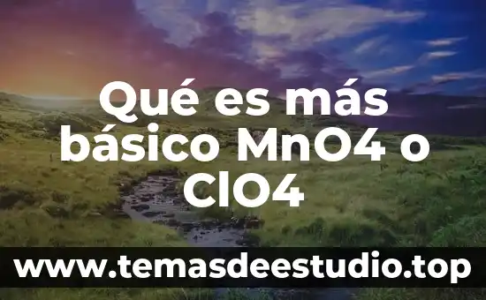 Qué es más básico MnO4 o ClO4