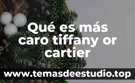 Qué es más caro tiffany or cartier