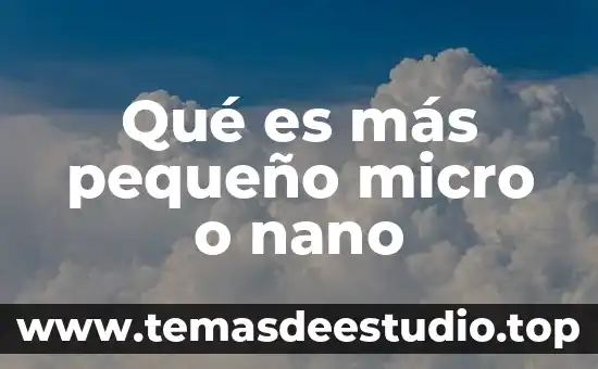 Que es el espacio pequeño 3 Qué es más pequeño micro o nano