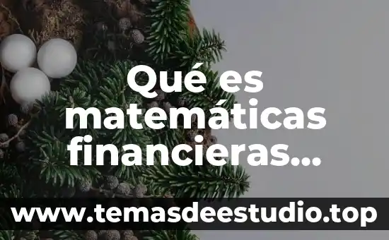 Qué es matemáticas financieras definición de libros