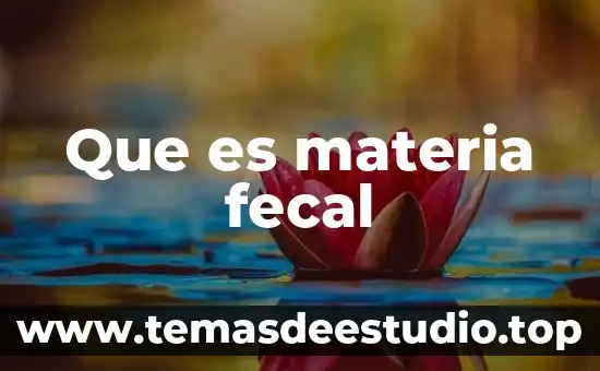 Que es materia fecal