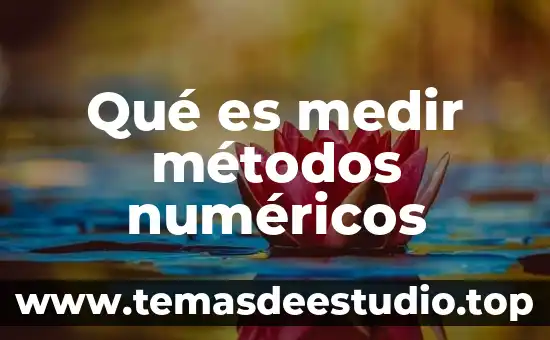 Qué es medir métodos numéricos