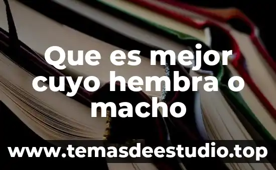 Cuál es el animal que es hembra y macho 3 Que es mejor cuyo hembra o macho