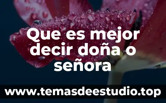 Expresiones para decir que es del campo una persona 7 Que es mejor decir doña o señora