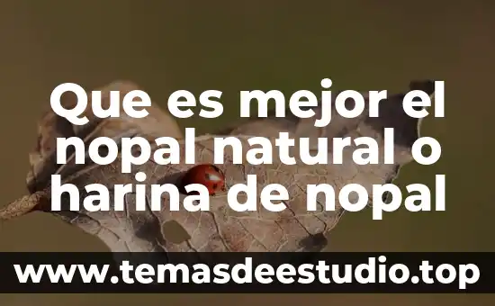 Qué es la planta procesadora del nopal 5 Que es mejor el nopal natural o harina de nopal