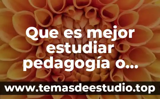 Que es lo que significa estudiar filosofia 3 Que es mejor estudiar pedagogía o preescolar