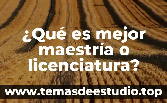 ¿Qué es mejor maestría o licenciatura?