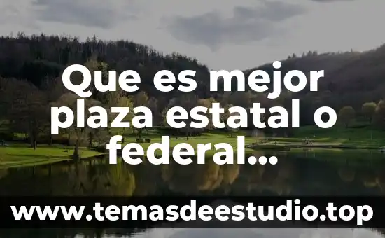 Que es mejor plaza estatal o federal primaria