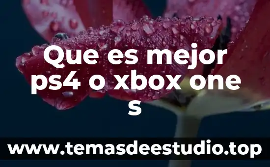 Que es mejor ps4 o xbox one s