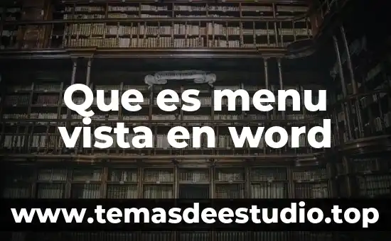 Que es historia desde el punto de vista enciclopedico 6 Que es menu vista en word