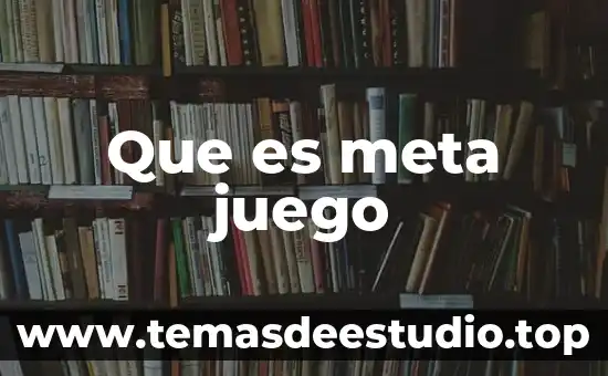 Que es meta juego