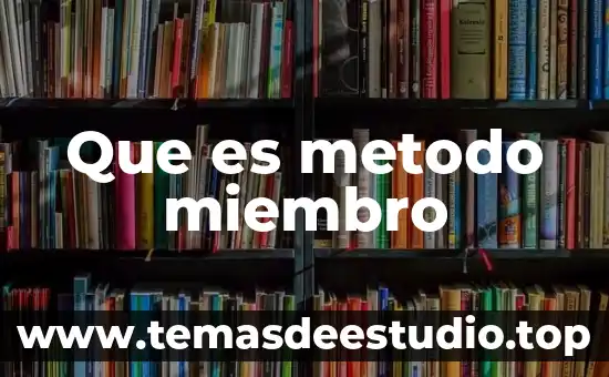 Que es una funcion miembro en programacion 6 Que es metodo miembro