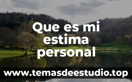 Que es mi estima personal