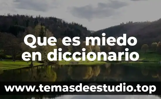 Qué es etimología en el diccionario 4 Que es miedo en diccionario