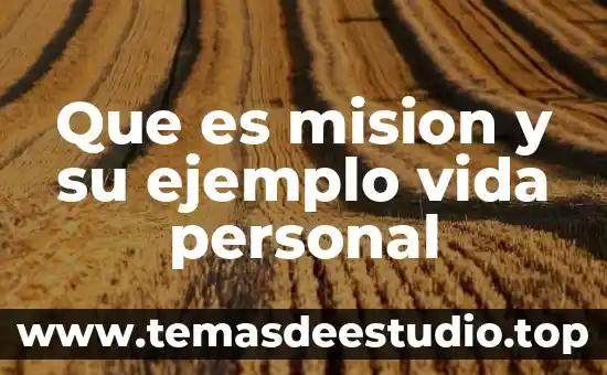 Que es el conocimiento actitudinal ejemplo 4 Que es mision y su ejemplo vida personal