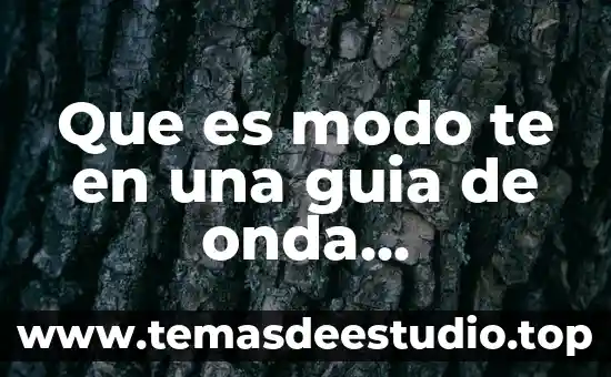 Qué es el número de vibraciones de una onda 8 Que es modo te en una guia de onda rectangular