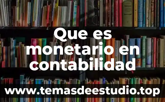 Que es el monetario en derecho mercantil 3 Que es monetario en contabilidad